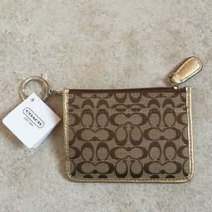 Gold Logo Coach Coin Purse